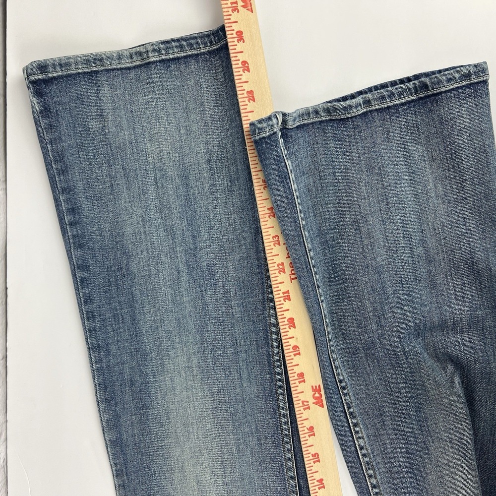 Harley Davidson Overalls Y2K Flare Leg Women's Sz 6 Patches Faded Logo Authentic - Picture 14 of 16